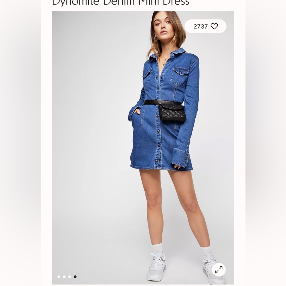 Free People Dynomite Denim Mini Dress